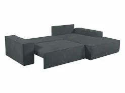 Vente-unique Sofá De Terciopelo|Sofá - 4 Plazas|Sofá cama rinconera derecha de pana - AMELIA