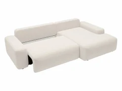 Vente-unique Sofá - 4 Plazas|Sofá cama rinconera derecha en tela texturizada color DAVISO