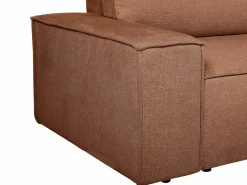 Vente-unique Sofá cama rinconera derecha en tela texturizada AMELIA Terracota New
