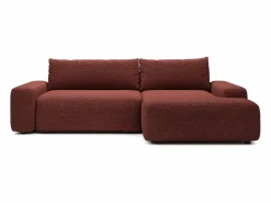 Sofá cama rinconera derecha en chenilla burdeos DAVISO^Vente-unique