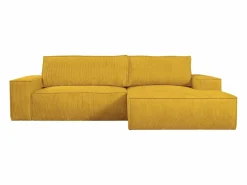 Vente-unique Sofá cama rinconera derecha de pana AMELIA Amarillo Discount