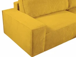 Vente-unique Sofá cama rinconera derecha de pana AMELIA Amarillo Discount