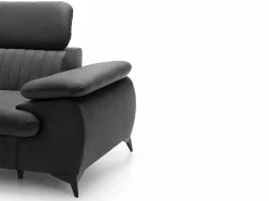 Vente-unique Sofá cama rinconera izquierda de terciopelo SAMARA Gris antracita Online