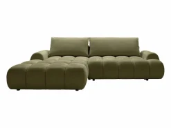 Vente-unique Sofá Cama|Sofá Rinconera|Sofá cama rinconera izquierda en chenilla beige FARNETA