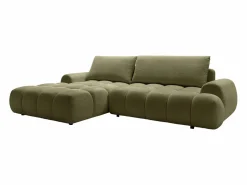 Vente-unique Sofá Cama|Sofá Rinconera|Sofá cama rinconera izquierda en chenilla beige FARNETA