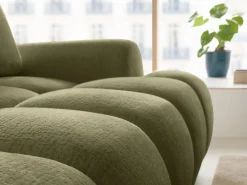 Vente-unique Sofá Cama|Sofá Rinconera|Sofá cama rinconera izquierda en chenilla beige FARNETA