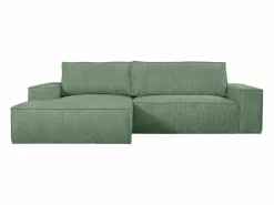 Vente-unique Todos Los Sofás|Sofá De Terciopelo|Sofá cama rinconera izquierda de pana color AMELIA