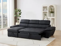 LINEA SOFA Sofá De Piel|Sofá cama rinconera izquierda de cuero JONOVA