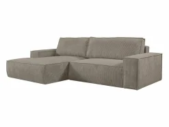 Vente-unique Sofá - 4 Plazas|Sofá cama rinconera izquierda de pana color AMELIA