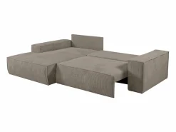 Vente-unique Sofá - 4 Plazas|Sofá cama rinconera izquierda de pana color AMELIA