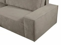 Vente-unique Sofá - 4 Plazas|Sofá cama rinconera izquierda de pana color AMELIA