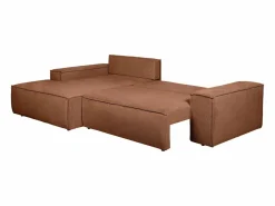 Vente-unique Sofá cama rinconera izquierda en tela texturizada AMELIA Terracota Discount