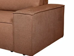 Vente-unique Sofá cama rinconera izquierda en tela texturizada AMELIA Terracota Discount