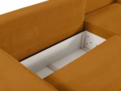 Sofá cama rinconera izquierda de pana AMELIA^Vente-unique Sale