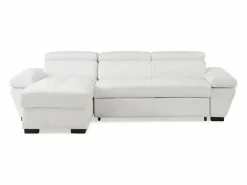 LINEA SOFA Sofá cama rinconera ángulo izquierdo bimateria piel JONOVA - Blanco