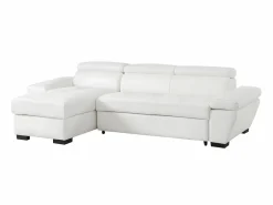 LINEA SOFA Sofá cama rinconera ángulo izquierdo bimateria piel JONOVA - Blanco