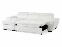 LINEA SOFA Sofá cama rinconera ángulo izquierdo bimateria piel JONOVA - Blanco