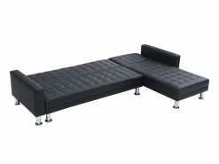Vente-unique Sofá cama rinconera ángulo reversible. Color WILLIS Negro