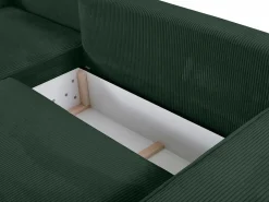 Vente-unique Todos Los Sofás|Sofá De Terciopelo|Sofá cama rinconera terciopelo canalé AMELIA - Ángulo izquierdo