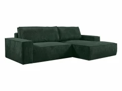 Sofá cama rinconera terciopelo canalé AMELIA - Ángulo derecho^Vente-unique Hot