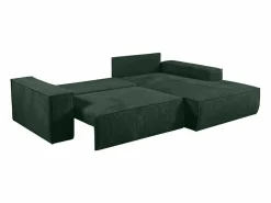 Sofá cama rinconera terciopelo canalé AMELIA - Ángulo derecho^Vente-unique Hot