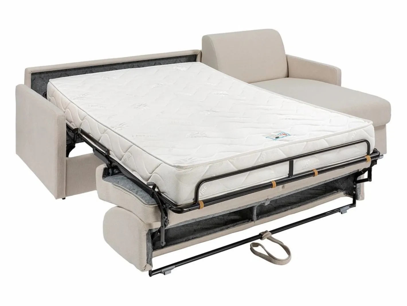 Vente-unique Sofás Y Sillones|Sofá De Tela|Sofá cama rinconera tipo italiano de tela cama de 160 cm lamas de 18 cm CALIFE
