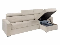 Vente-unique Sofás Y Sillones|Sofá cama rinconera tipo italiano de pana - Colchón de láminas de 160 cm VIZIR