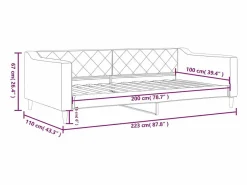 vidaxl Cama Diván|Cama Nido|Sofá cama sin colchón tela oscuro 100x200 cm