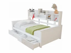 Sofá cama 90x200 - con 2 cajones - con estantes - con somier de láminas - ​ (colchón no incluido)^ModernLuxe New