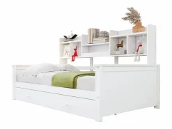 Sofá cama 90x200 - con 2 cajones - con estantes - con somier de láminas - ​ (colchón no incluido)^ModernLuxe New