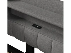 ModernLuxe Sofá cama 90x200 cm (180 x 200 cm) - con cama nido - con USB + Type-C - con iluminación LED - ​ (colchón no incluido) Gris Best