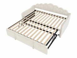 Sofá cama 90x200/180x200 cm - con cama nido - con banda luminosa LED - terciopelo - (colchón no incluido)^ModernLuxe Clearance