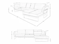 Sofá chaise longue derecha piel camel 6232^Angel Cerda New