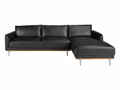 Angel Cerda Sofá chaise longue derecha piel 6197 Negro Clearance