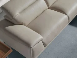 Sofá chaise longue derecha piel gris taupe 6150^Angel Cerda Discount
