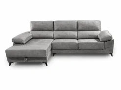 Sofá Chaise Longue derecho de 101x293x167 cm con arcón integrado color oscuro Vis^Cambia tus muebles Clearance