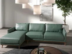 Angel Cerda Sofá chaise longue izquierda piel 6200 Verde