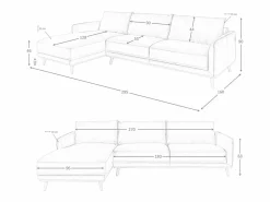 Angel Cerda Sofá chaise longue izquierda piel 6200 Verde