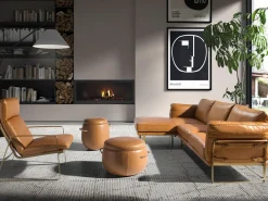 Angel Cerda Sofá De Piel|Sofá chaise longue izquierda piel camel 6231