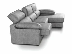 Cambia tus muebles Sofá Relax|Sofá Chaise Longue izquierdo de 100x283x167 con arcón y patas metálicas oscuro Monti