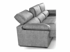 Cambia tus muebles Sofá Relax|Sofá Chaise Longue izquierdo de 100x283x167 con arcón y patas metálicas oscuro Monti