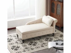 Sofá chaise longue para salón - 144 x 62 x 69 cm - con almacenamiento + cojines + reposabrazos derecho - terciopelo -^Merax Hot