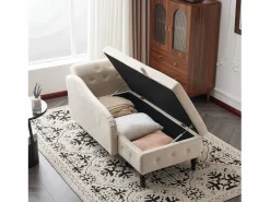 Sofá chaise longue para salón - 144 x 62 x 69 cm - con almacenamiento + cojines + reposabrazos derecho - terciopelo -^Merax Hot