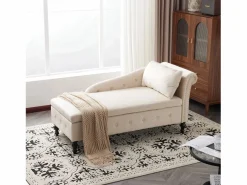 Sofá chaise longue para salón - 144 x 62 x 69 cm - con almacenamiento + cojines + reposabrazos derecho - terciopelo -^Merax Hot