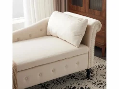 Sofá chaise longue para salón - 144 x 62 x 69 cm - con almacenamiento + cojines + reposabrazos derecho - terciopelo -^Merax Hot