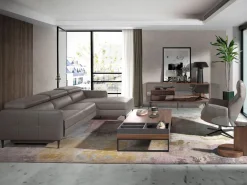 Sofá chaise longue relax derecha piel gris oscuro 6126^Angel Cerda Outlet