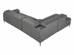 Angel Cerda Sofá chaise longue relax izquierda piel gris oscuro 6112 Beige Outlet