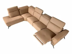 Angel Cerda Sofá chaise longue relax modular izquierdo piel marrón 6281 Marru00f3n Outlet