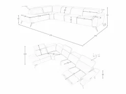 Angel Cerda Sofá chaise longue relax modular izquierdo piel marrón 6281 Marru00f3n Outlet