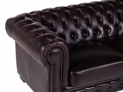 Sofá Chesterfield 100% piel color marrón BRENTON^LINEA SOFA Sale